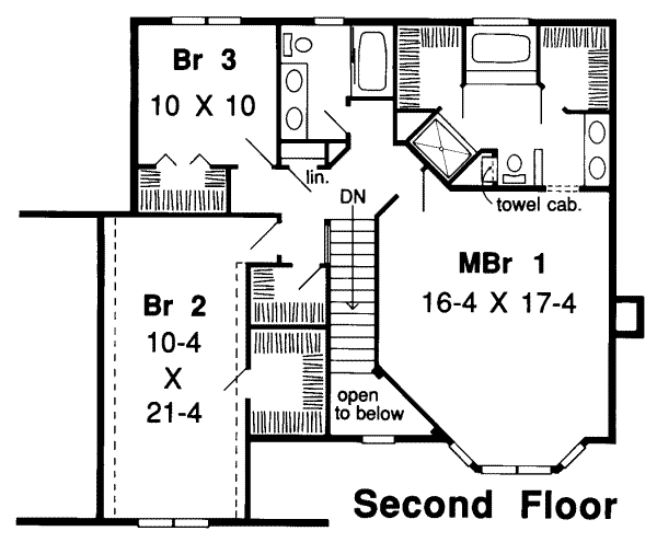 Traditional Floor Plan - Upper Floor Plan #312-294