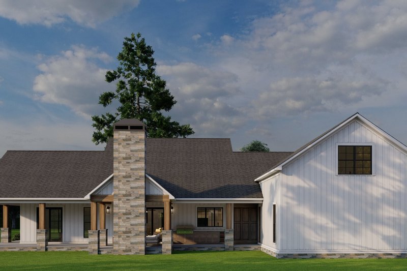 Home Plan - Exterior - Rear Elevation 1 for Farmhouse House Plan #923-435 - 3 bed, 4.5 bath