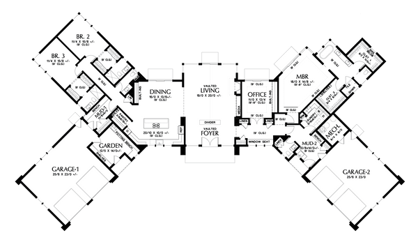 House Blueprint - Contemporary Floor Plan - Main Floor Plan #48-1050