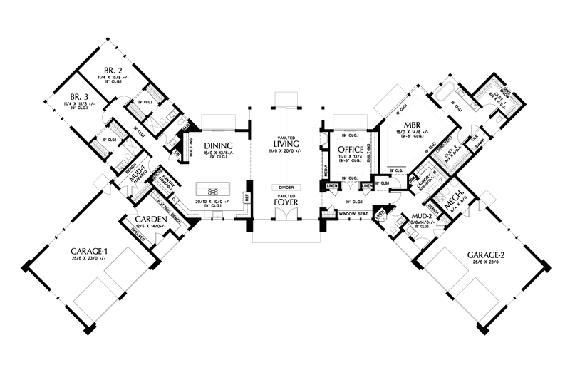 Architectural House Design - Floor Plan - Main Floor for Contemporary House Plan #48-1050 - 3 bed, 3.5 bath