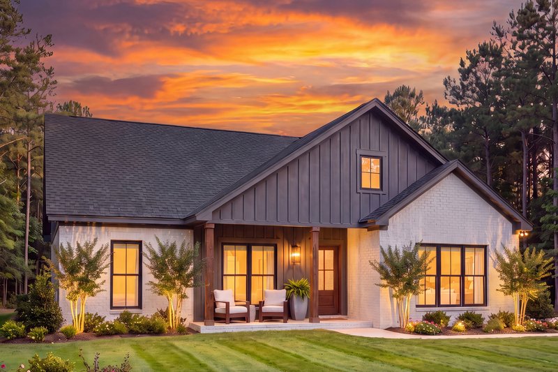 Architectural House Design - Exterior - Front Elevation 4 for Farmhouse House Plan #430-445 - 3 bed, 2 bath