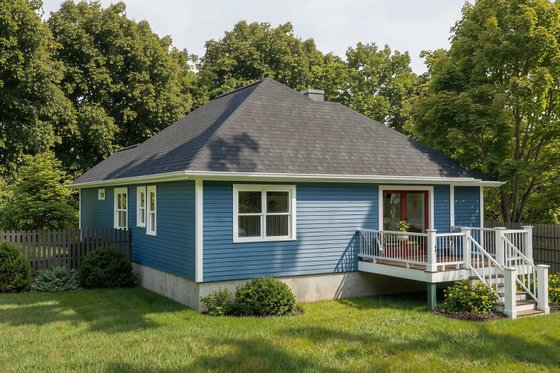 Exterior - Rear Elevation 1 for Bungalow House Plan #79-165 - 3 bed, 2 bath