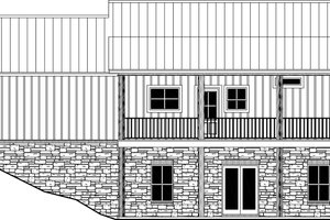 Exterior - Rear Elevation 1 for Ranch House Plan #21-470 - 1 bed, 1.5 bath