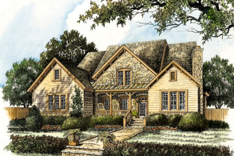 Dream House Plan - Farmhouse Exterior - Front Elevation Plan #429-35