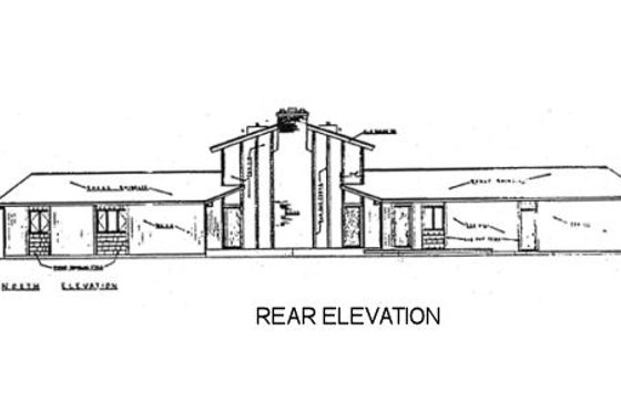 Exterior - Rear Elevation for Traditional House Plan #312-483 - 3 bed, 2.5 bath