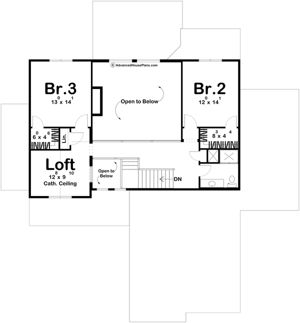 Dream House Plan - Traditional Floor Plan - Upper Floor Plan #455-614