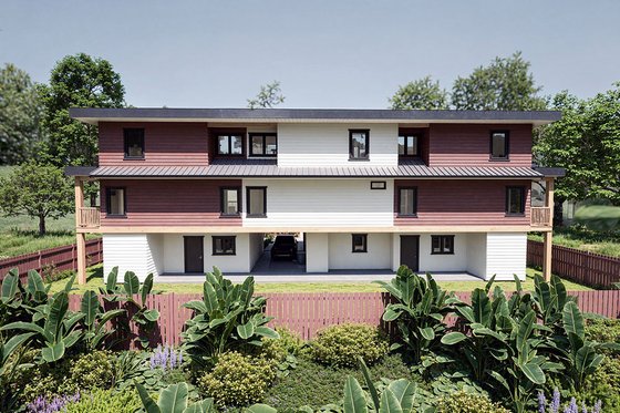 Exterior - Front Elevation 3 for Contemporary House Plan #1101-43 - 9 bed, 6 bath