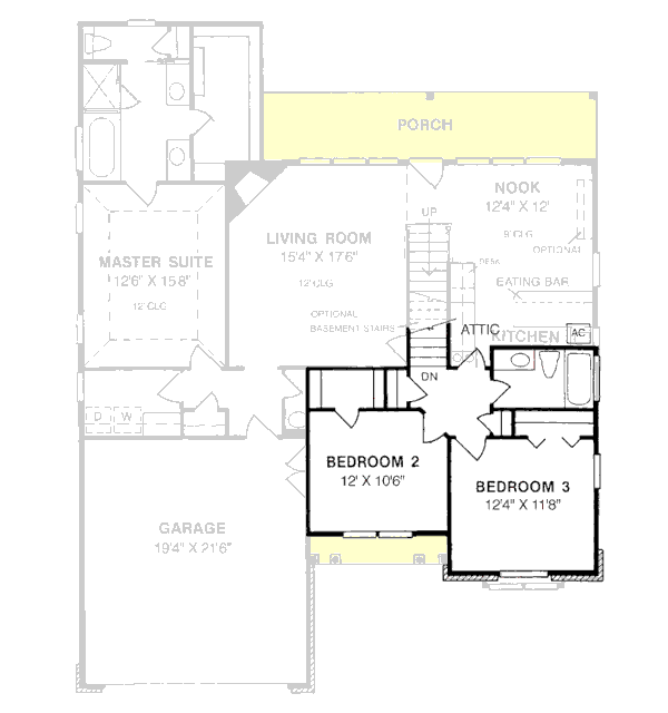 Home Plan - Traditional Floor Plan - Upper Floor Plan #20-173