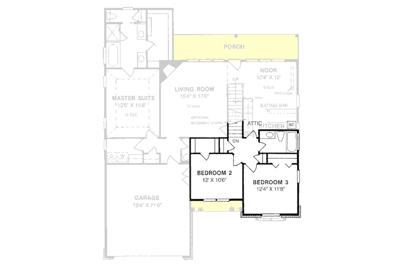 House Design - Floor Plan - Upper Floor for Traditional House Plan #20-173 - 3 bed, 2.5 bath