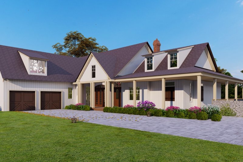 House Blueprint - Exterior - Front Elevation 3 for Traditional House Plan #54-427 - 5 bed, 4.5 bath