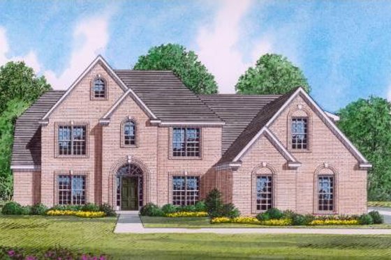 Exterior - Front Elevation for Traditional House Plan #424-32 - 5 bed, 4 bath