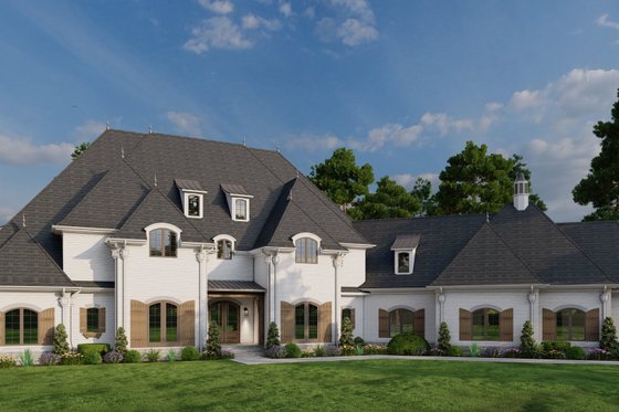 Exterior - Front Elevation 3 for European House Plan #923-354 - 7 bed, 8.5 bath