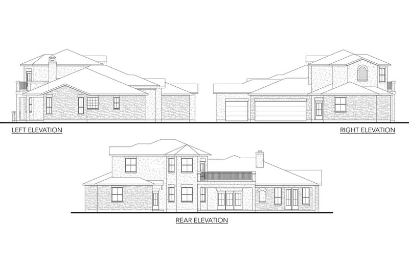 House Blueprint - Exterior - Other Elevation 1 for Mediterranean House Plan #80-126 - 4 bed, 3.5 bath