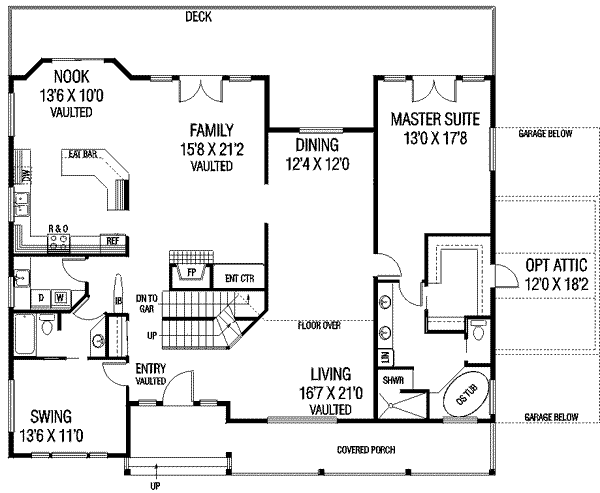 Architectural House Design - Traditional Floor Plan - Main Floor Plan #60-594