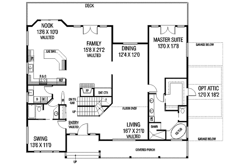 Dream House Plan - Floor Plan - Main Floor for Traditional House Plan #60-594 - 5 bed, 4 bath