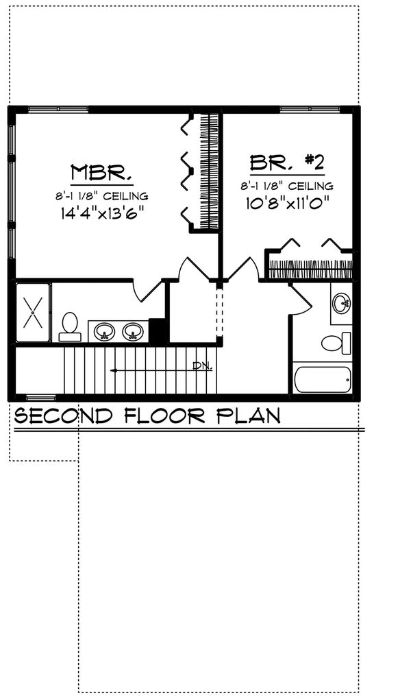 Craftsman Floor Plan - Upper Floor Plan #70-1492