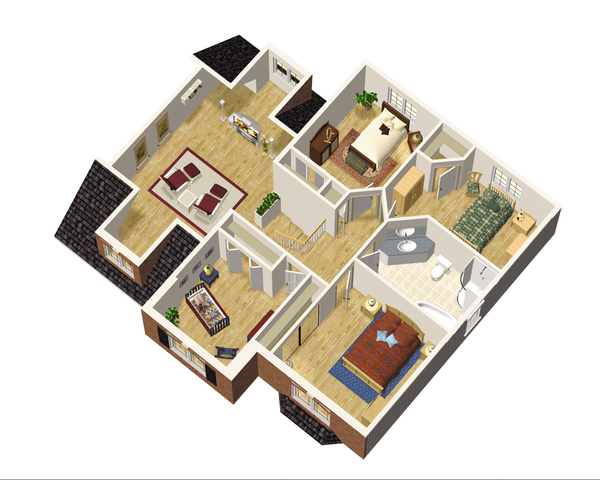 European Floor Plan - Upper Floor Plan #25-4687