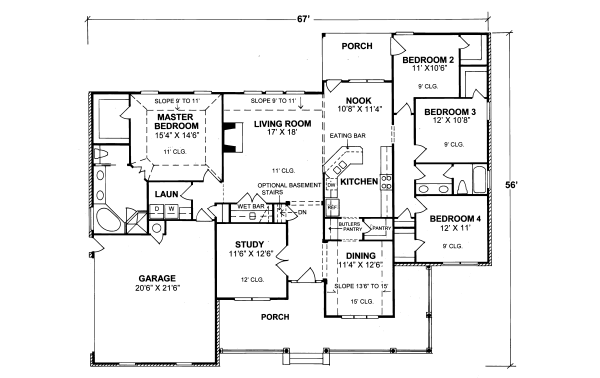 Home Plan - Traditional Floor Plan - Main Floor Plan #20-315