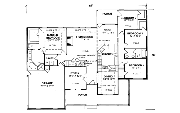 Traditional Floor Plan - Main Floor Plan #20-315