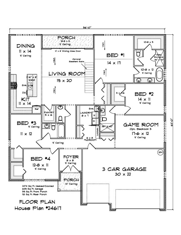 House Blueprint - Modern Floor Plan - Main Floor Plan #513-2410