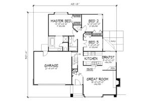 Floor Plan - Main Floor House Plan #320-480 - 2 bed, 2 bath