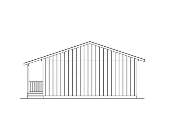 Exterior - Rear Elevation for Ranch House Plan #57-239 - 2 bed, 1 bath