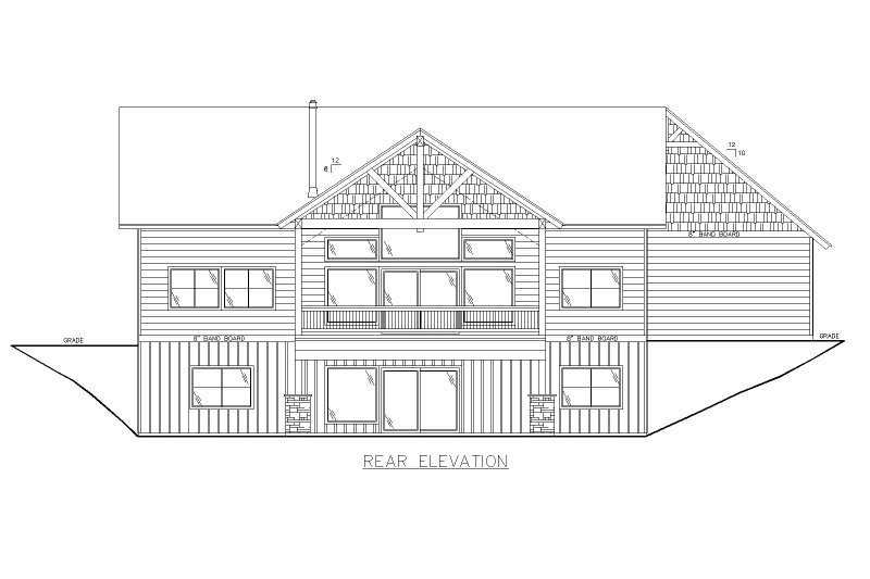 House Plan Design - Exterior - Rear Elevation for Farmhouse House Plan #117-958 - 4 bed, 2.5 bath