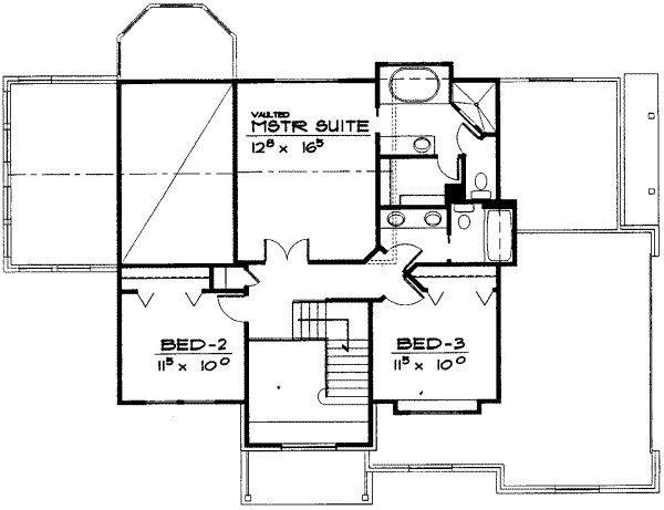 Traditional Floor Plan - Upper Floor Plan #308-120
