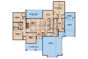 Floor Plan - Main Floor for Country House Plan #923-131 - 4 bed, 2 bath