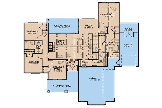 Floor Plan - Main Floor for Country House Plan #923-131 - 4 bed, 2 bath