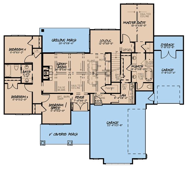 Architectural House Design - Country Floor Plan - Main Floor Plan #923-131