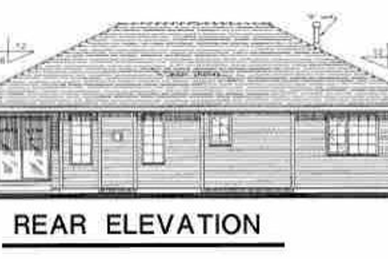 Home Plan - Exterior - Rear Elevation for Traditional House Plan #18-1002 - 3 bed, 2 bath