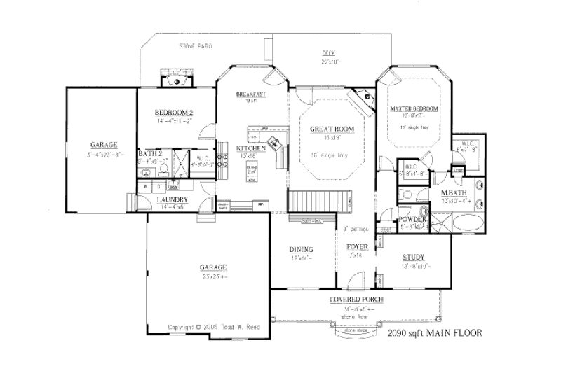Home Plan - Floor Plan - Main Floor for Country House Plan #437-40 - 4 bed, 3.5 bath
