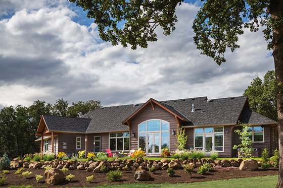 Exterior - Rear Elevation for Ranch House Plan #48-712 - 3 bed, 3 bath