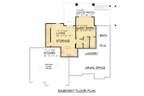 Floor Plan - Lower Floor for Traditional House Plan #1066-286 - 6 bed, 5.5 bath