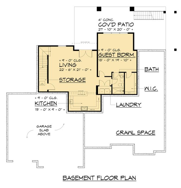 Traditional Floor Plan - Lower Floor Plan #1066-286