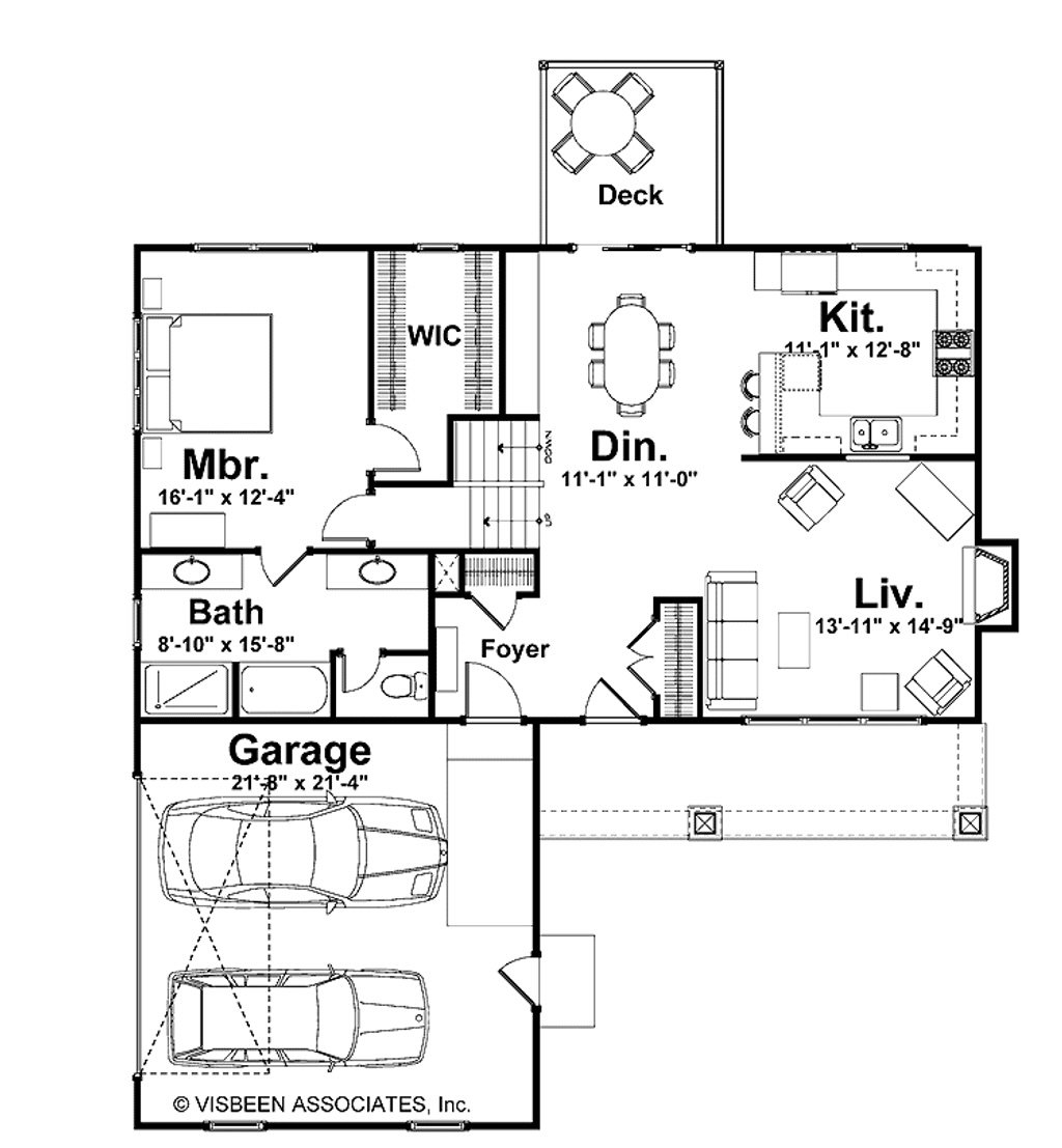 Floor Plan - Main Floor for Farmhouse House Plan #928-427 - 3 bed, 3 bath