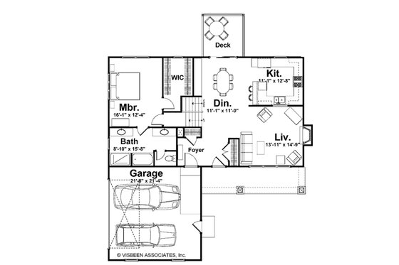 Floor Plan - Main Floor for Farmhouse House Plan #928-427 - 3 bed, 3 bath