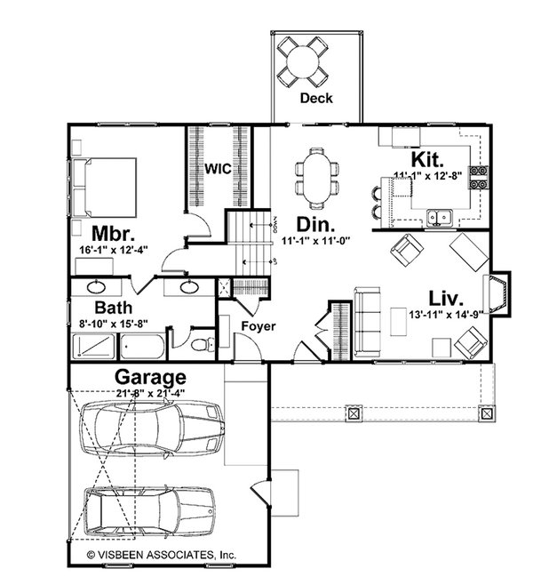 Architectural House Design - Floor Plan - Main Floor for Farmhouse House Plan #928-427 - 3 bed, 3 bath