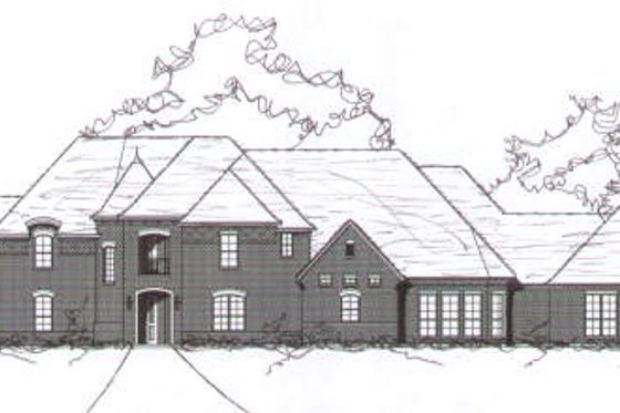 Exterior - Front Elevation for European House Plan #141-250 - 4 bed, 4.5 bath