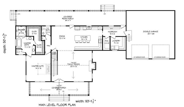 Country Floor Plan - Main Floor Plan #932-146