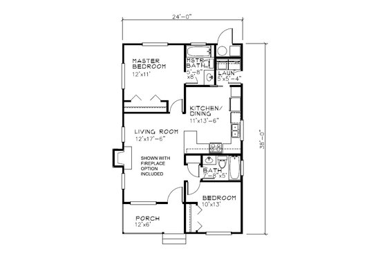 Floor Plan - Other Floor for Cottage House Plan #515-56 - 2 bed, 2 bath