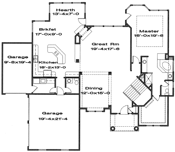 European Floor Plan - Main Floor Plan #6-199