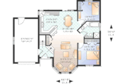European Style House Plan - 2 Beds 1 Baths 1007 Sq/Ft Plan #23-366 