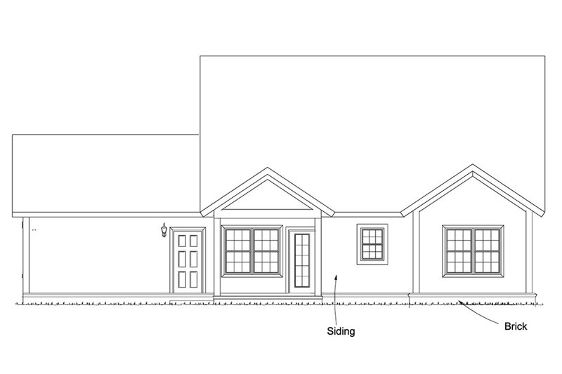 Architectural House Design - Exterior - Rear Elevation for Cottage House Plan #513-2177 - 3 bed, 2.5 bath