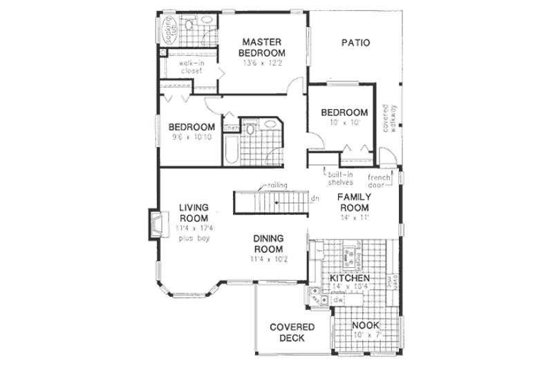 Dream House Plan - Floor Plan - Main Floor for European House Plan #18-9121 - 3 bed, 2 bath
