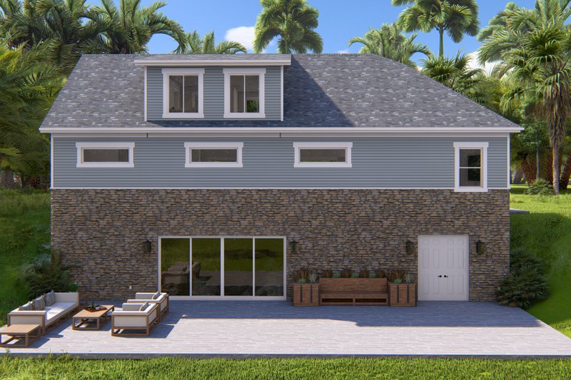 Dream House Plan - Exterior - Rear Elevation 1 for Farmhouse House Plan #1060-183 - 1 bed, 1 bath