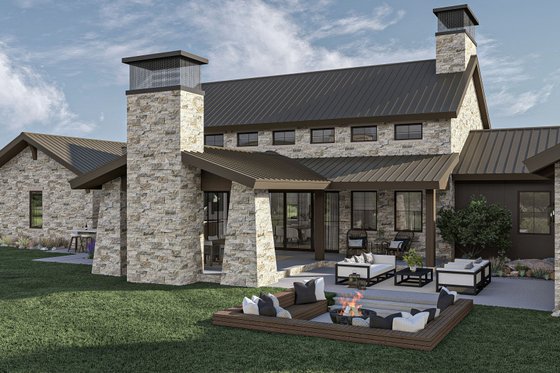 Exterior - Other Elevation for Ranch House Plan #455-485 - 3 bed, 2.5 bath