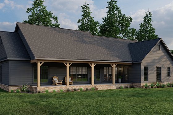 Exterior - Rear Elevation 2 for Craftsman House Plan #923-311 - 4 bed, 2.5 bath