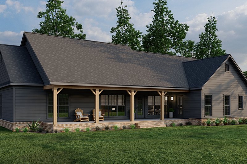 Dream House Plan - Exterior - Rear Elevation 2 for Craftsman House Plan #923-311 - 4 bed, 2.5 bath